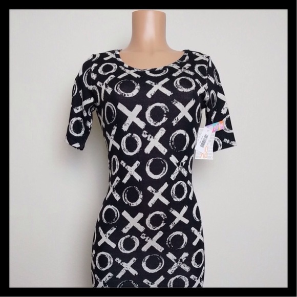 LuLaRoe Julia Dress LBD XOXO Rare - Picture 5 of 7